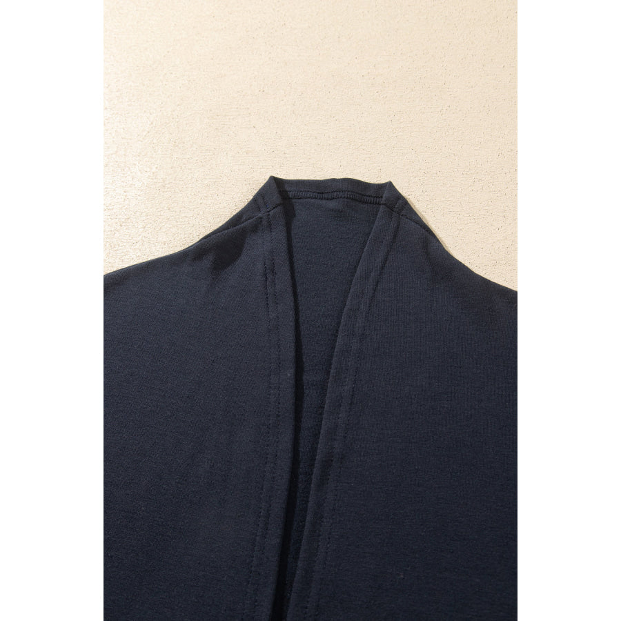 Dirty blue Solid Color Long Sleeve Casual Tunic Shift Cardigan Sweaters & Cardigans/Cardigans