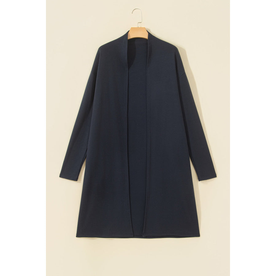 Dirty blue Solid Color Long Sleeve Casual Tunic Shift Cardigan Sweaters & Cardigans/Cardigans