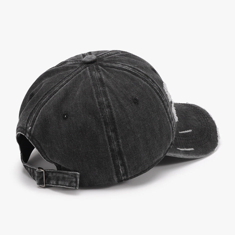 Distressed Adjustable Cotton Baseball Cap Apparel and Accessories