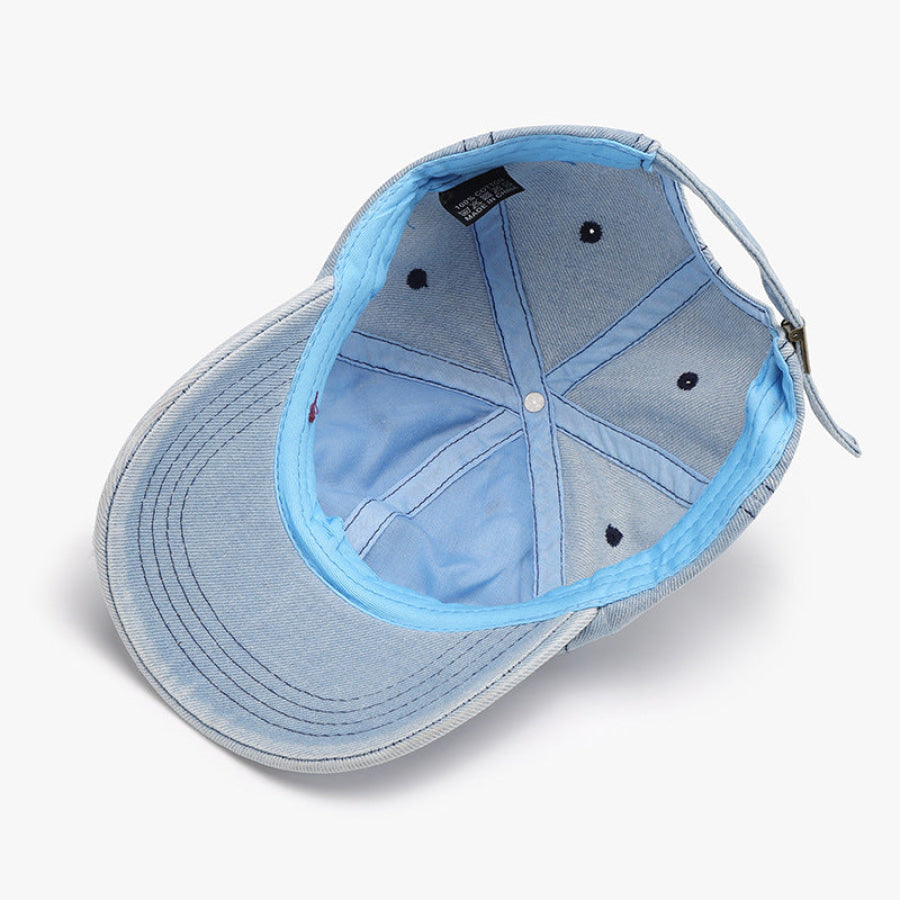 Distressed Cotton Baseball Cap Light / One Size Apparel and Accessories