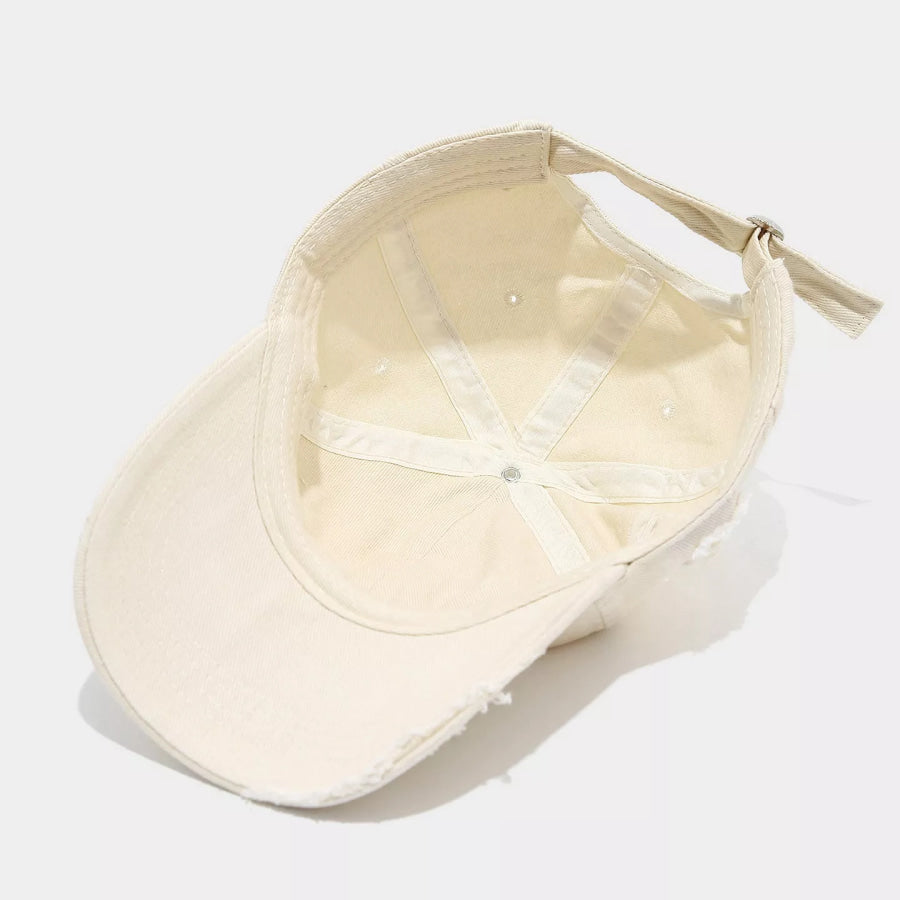 Distressed Cotton Baseball Cap Apparel and Accessories