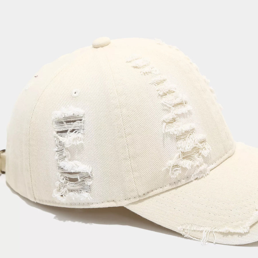 Distressed Cotton Baseball Cap Apparel and Accessories
