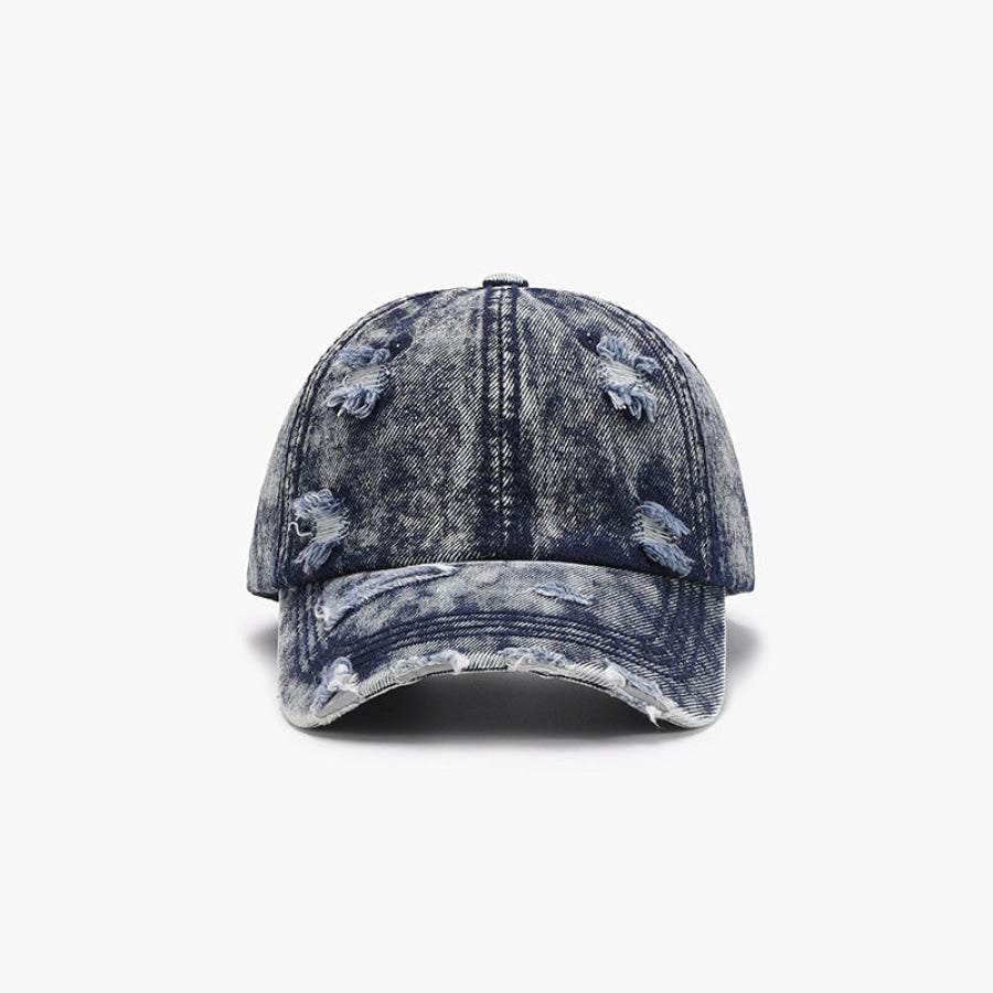 Distressed Cotton Baseball Cap Medium / One Size Apparel and Accessories