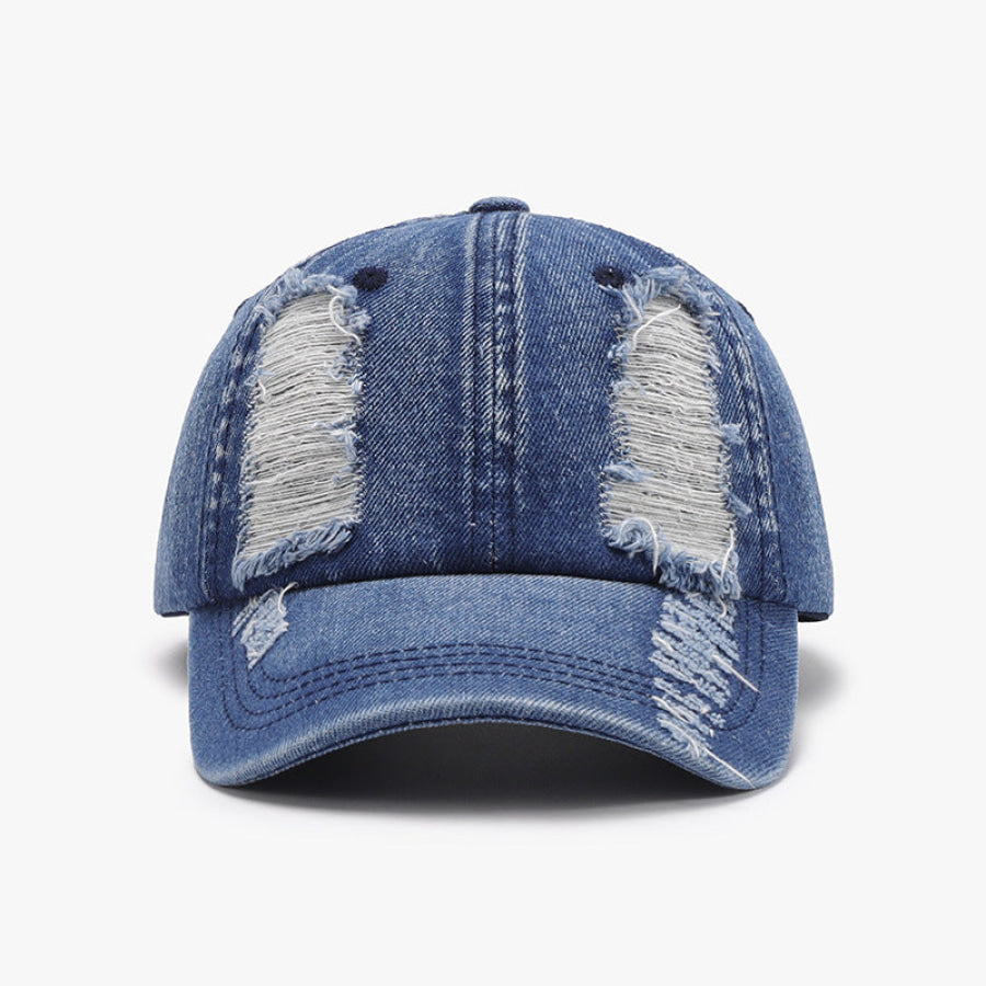 Distressed Cotton Baseball Cap Medium / One Size Apparel and Accessories