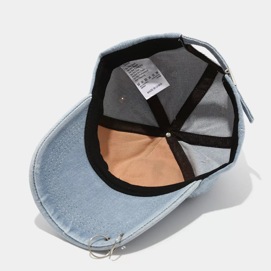 Distressed Denim Baseball Cap Apparel and Accessories
