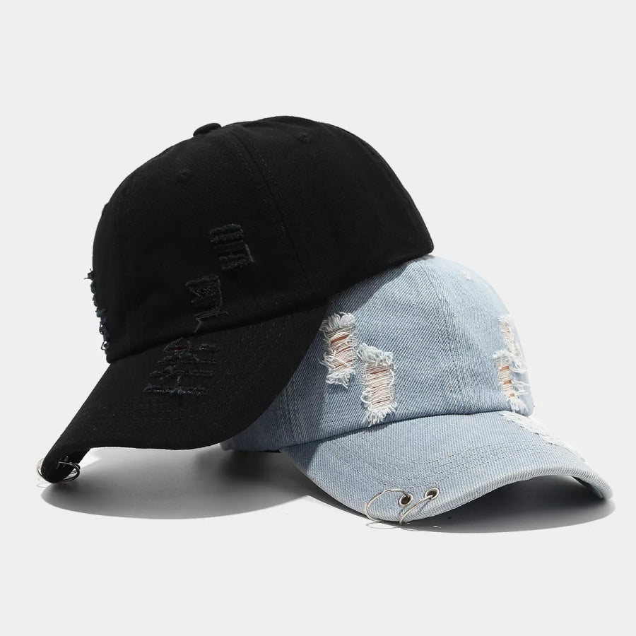 Distressed Denim Baseball Cap Apparel and Accessories