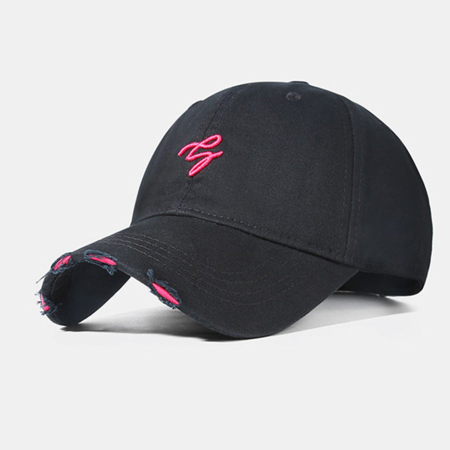 Distressed Embroidered Baseball Cap Apparel and Accessories