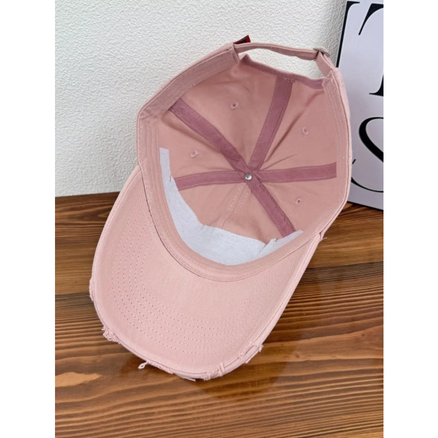 Distressed Embroidered Baseball Cap Apparel and Accessories