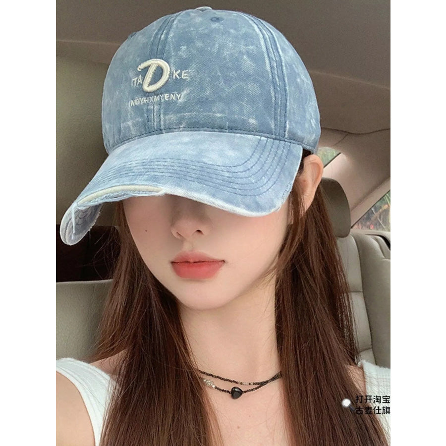 Distressed Embroidered Baseball Cap Apparel and Accessories