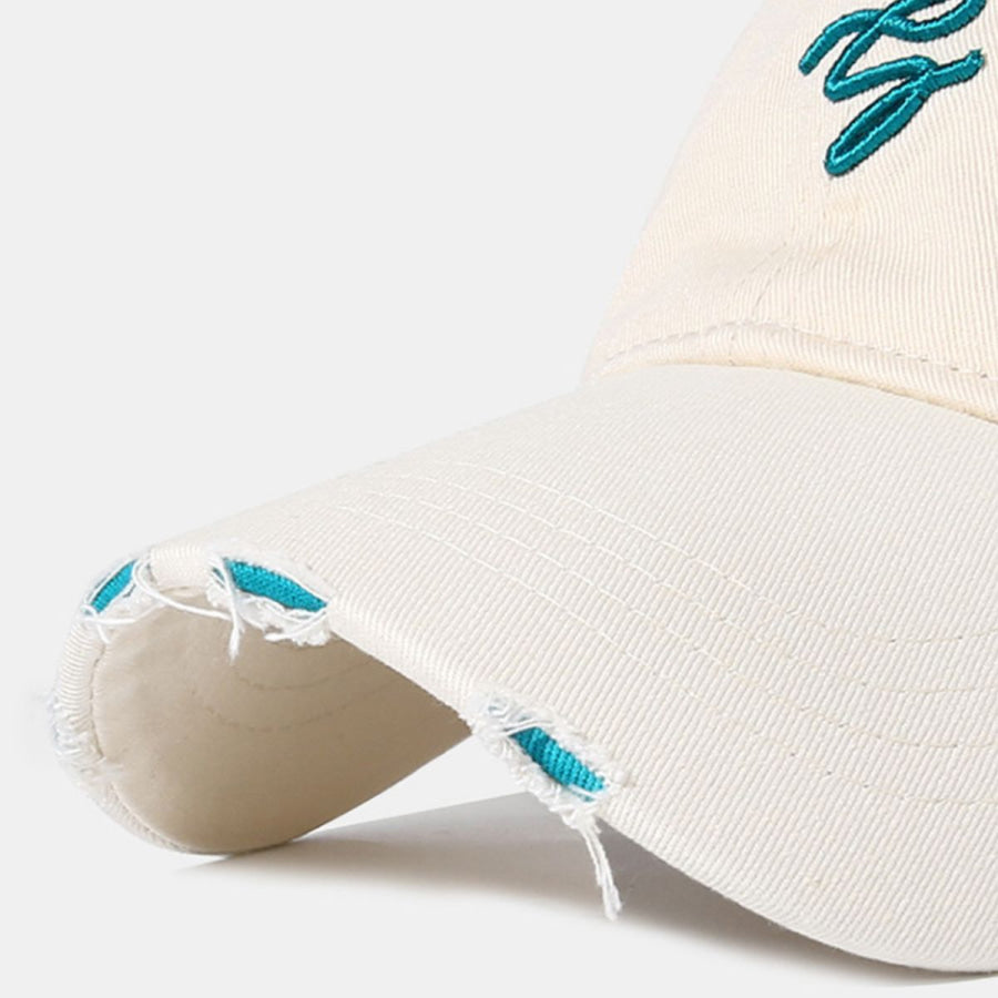 Distressed Embroidered Baseball Cap Apparel and Accessories