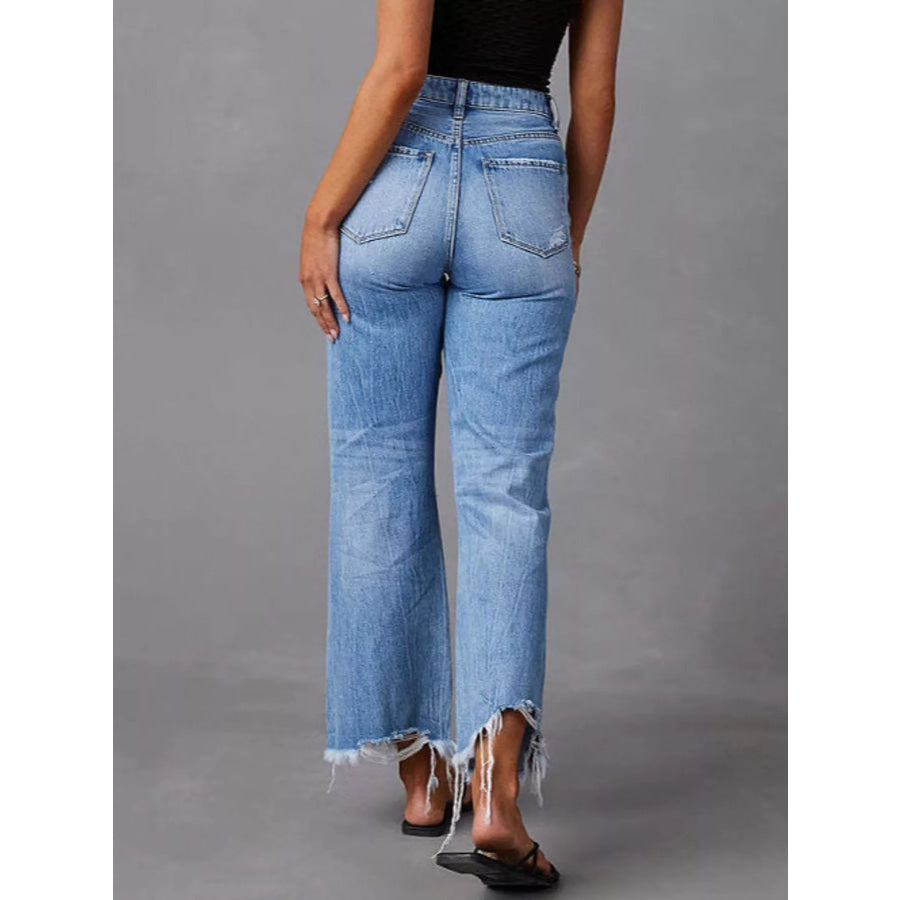 Distressed Flare Jeans Apparel and Accessories