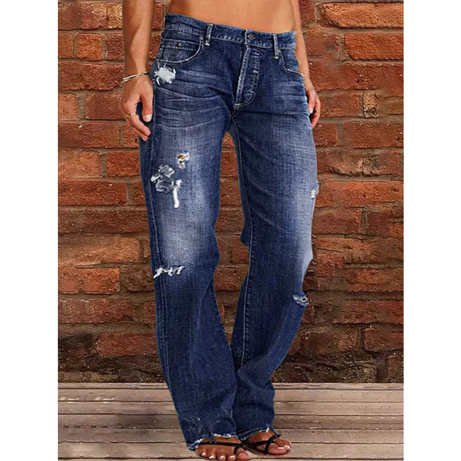 Distressed Loose Fit Jeans Apparel and Accessories
