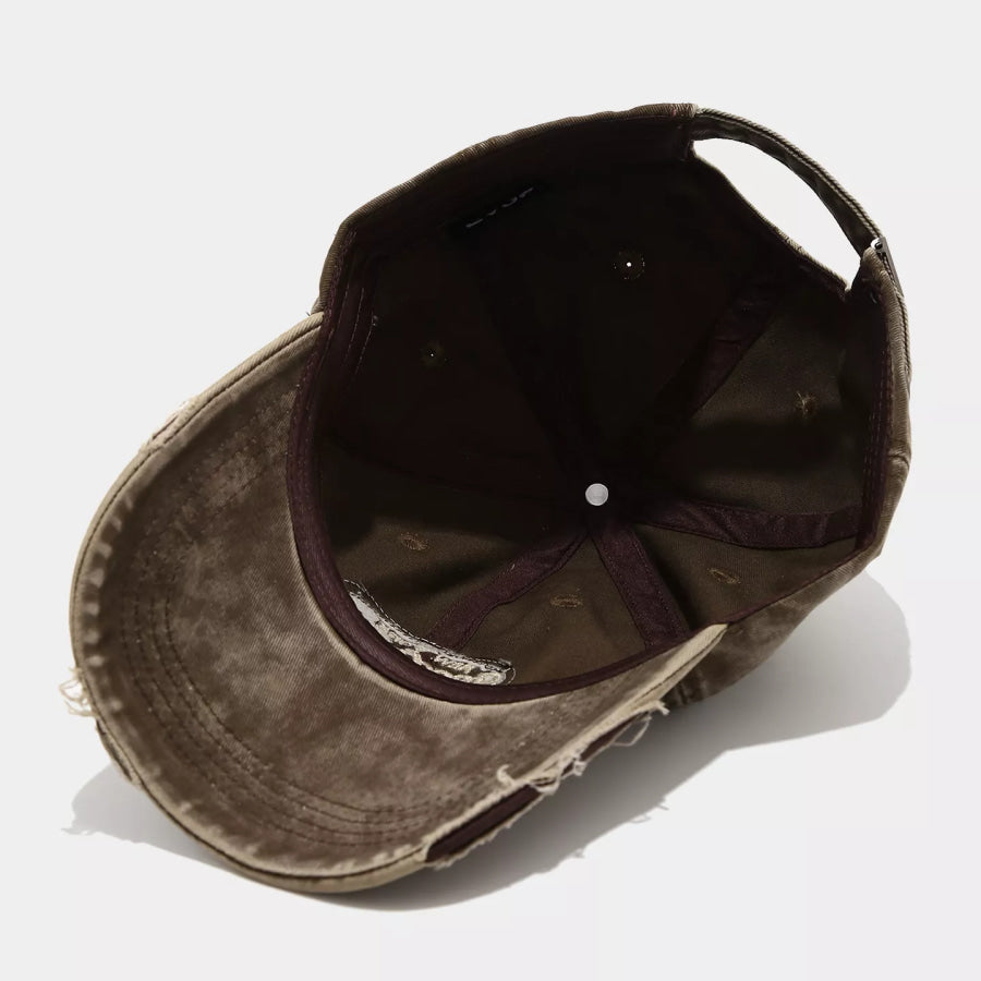 Distressed Washed Cotton Baseball Cap Apparel and Accessories