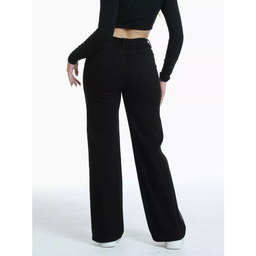 Distressed Wide-Leg Jeans Apparel and Accessories