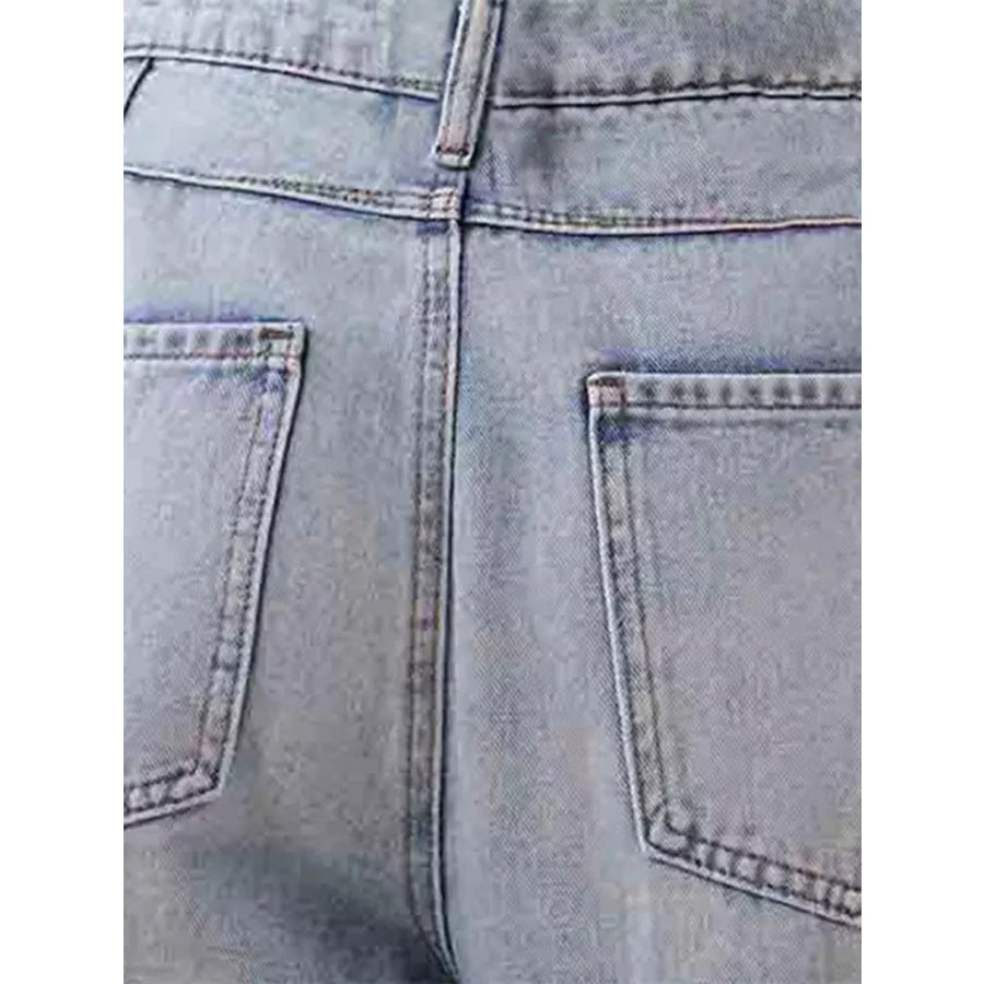 Distressed Wide Leg Jeans Apparel and Accessories