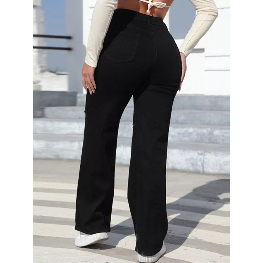 Distressed Wide-Leg Jeans Apparel and Accessories