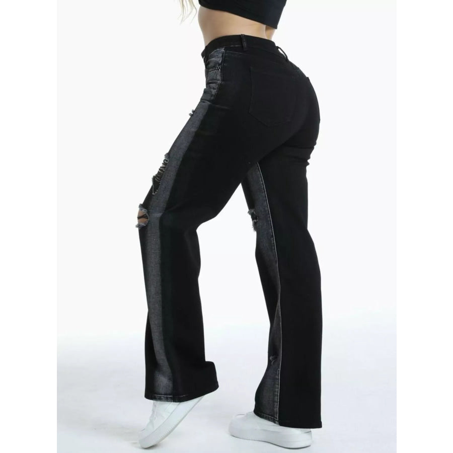 Distressed Wide-Leg Jeans Apparel and Accessories