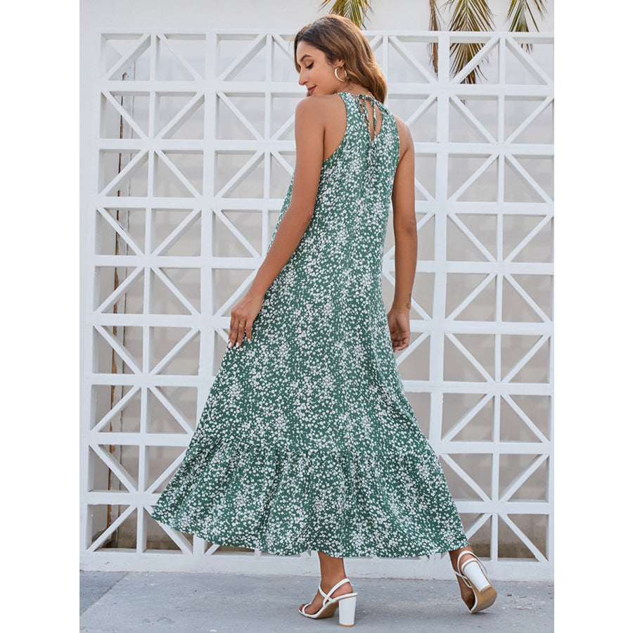 Ditsy Floral Scoop Neck Midi Cami Dress Sage / S Apparel and Accessories