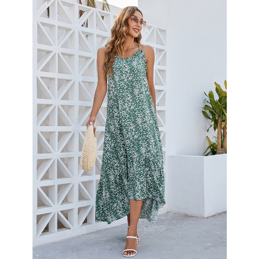 Ditsy Floral Scoop Neck Midi Cami Dress Apparel and Accessories