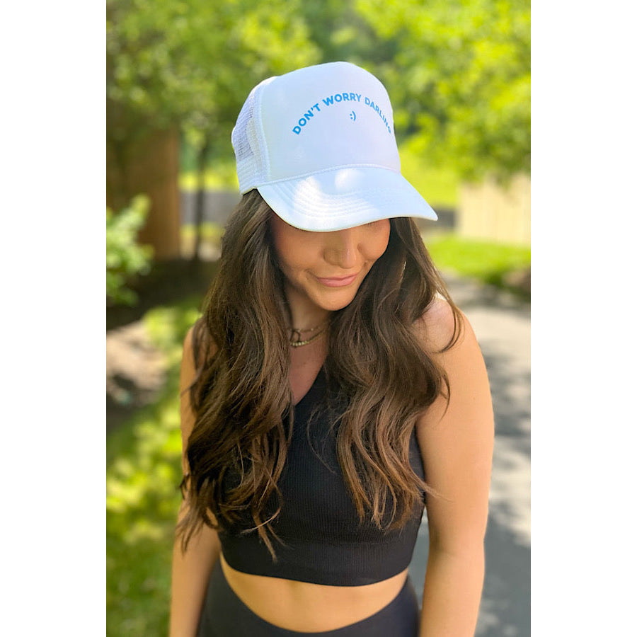 Don’t Worry Darling White Trucker Hat WS 620 Hats
