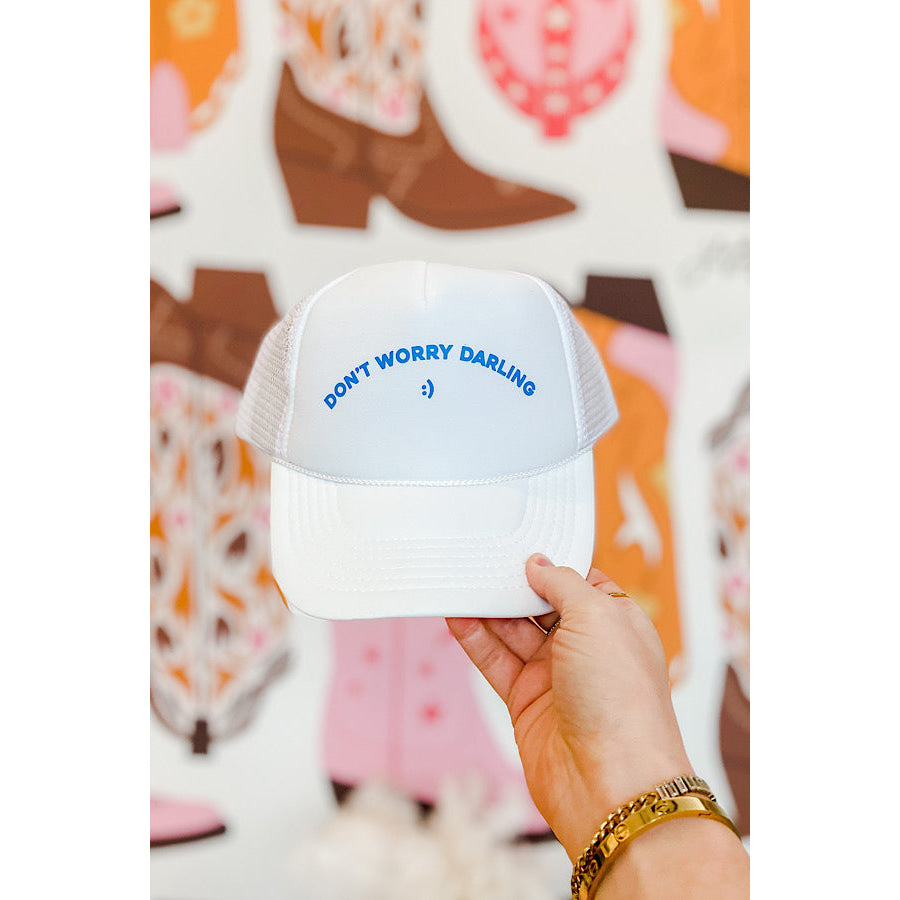 Don’t Worry Darling White Trucker Hat WS 620 Hats