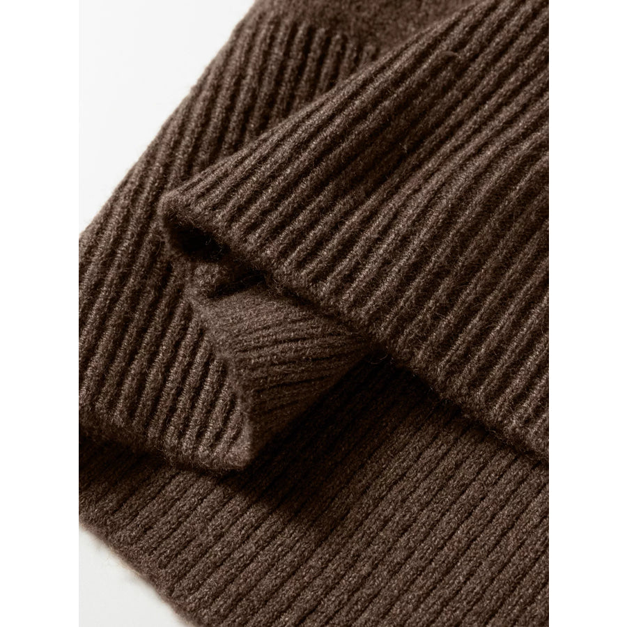 Dotted Print Ribbed Edge Knit Sweater Apparel and Accessories