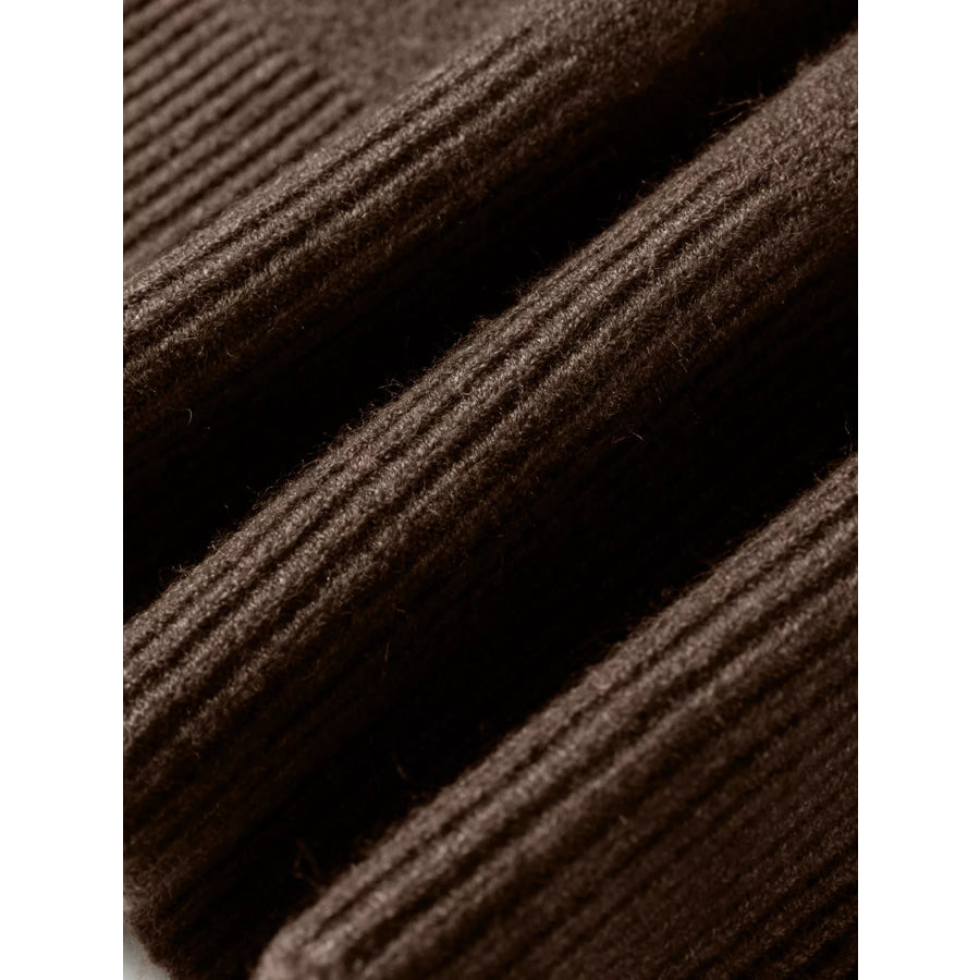 Dotted Print Ribbed Edge Knit Sweater Apparel and Accessories