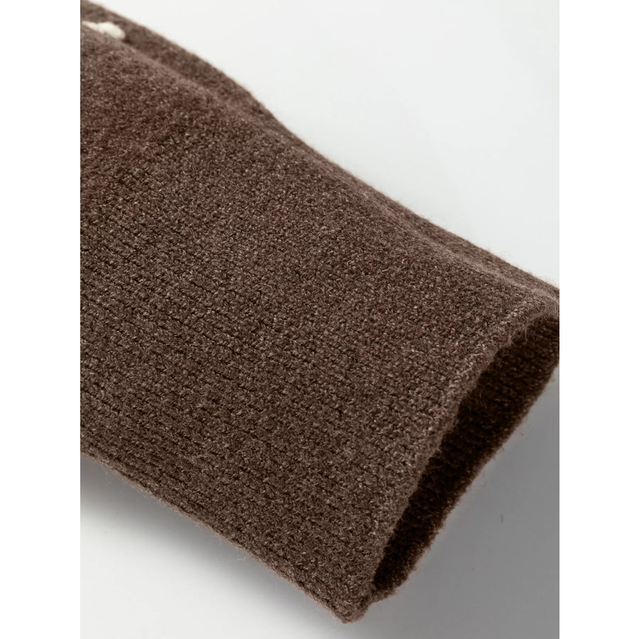 Dotted Print Ribbed Edge Knit Sweater Apparel and Accessories