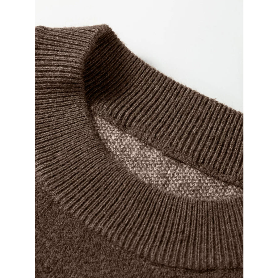 Dotted Print Ribbed Edge Knit Sweater Apparel and Accessories