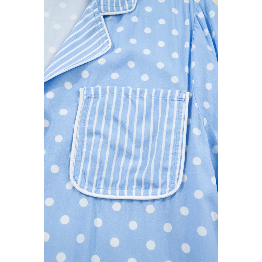 Dotted Print Soft Short Pajama Set Apparel and Accessories