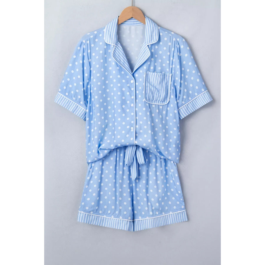 Dotted Print Soft Short Pajama Set Apparel and Accessories