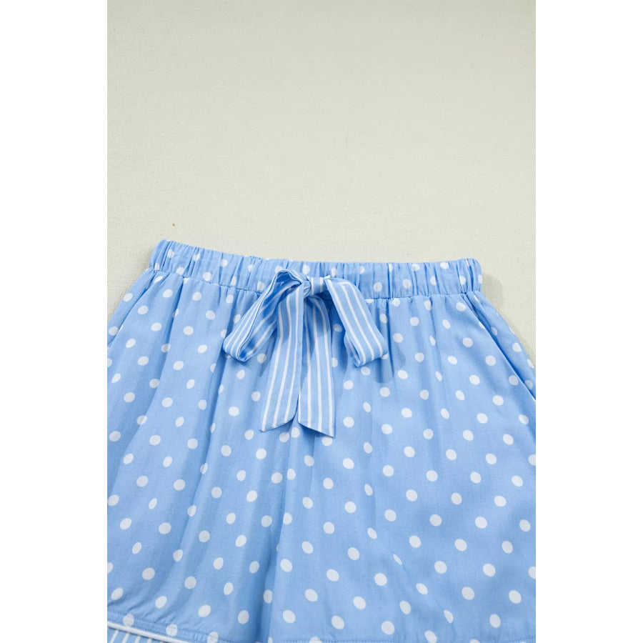 Dotted Print Soft Short Pajama Set Apparel and Accessories
