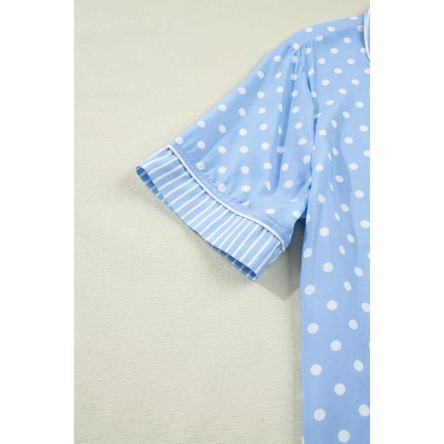 Dotted Print Soft Short Pajama Set Apparel and Accessories