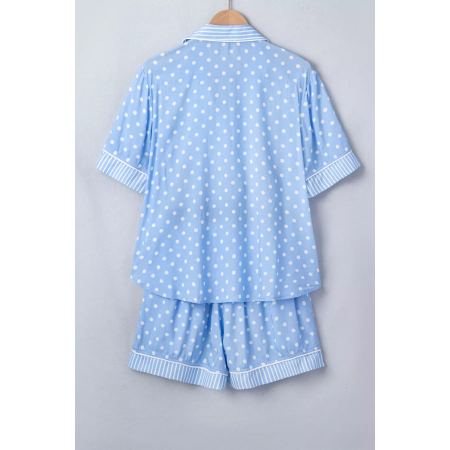 Dotted Print Soft Short Pajama Set Apparel and Accessories