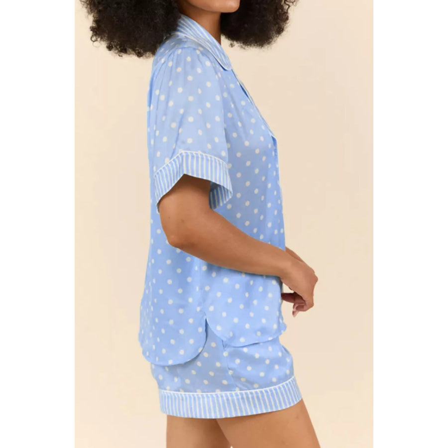 Dotted Print Soft Short Pajama Set Apparel and Accessories
