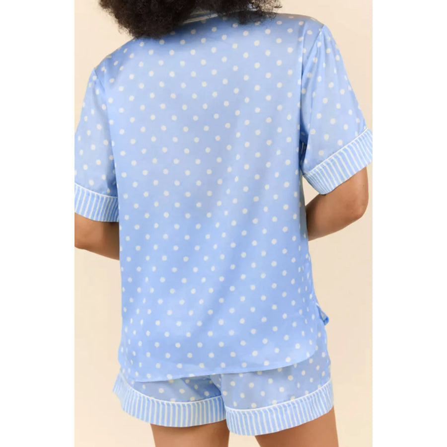 Dotted Print Soft Short Pajama Set Apparel and Accessories
