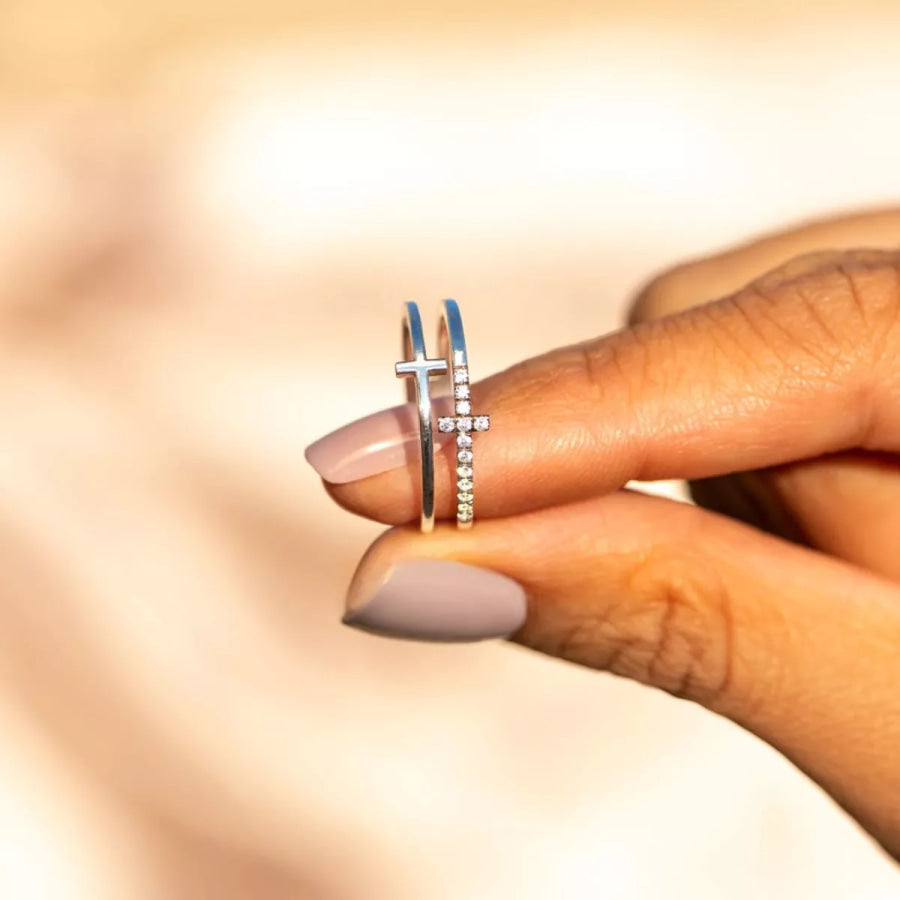 Double Band Cross Ring Apparel and Accessories