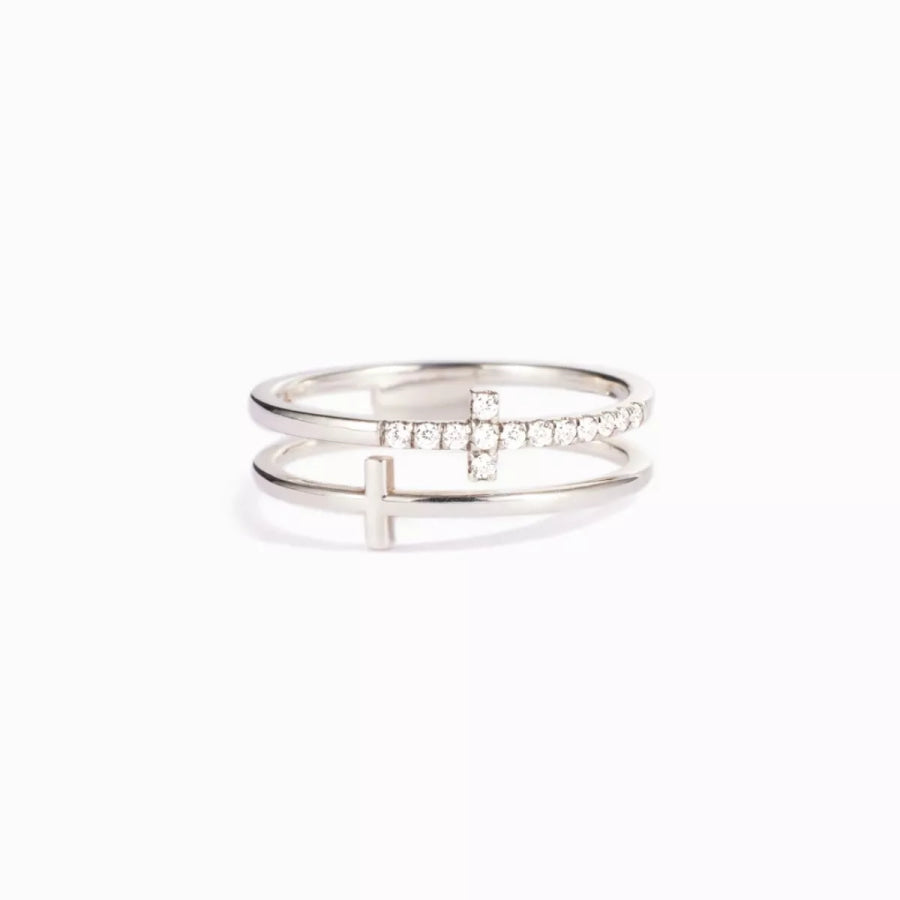 Double Band Cross Ring Apparel and Accessories
