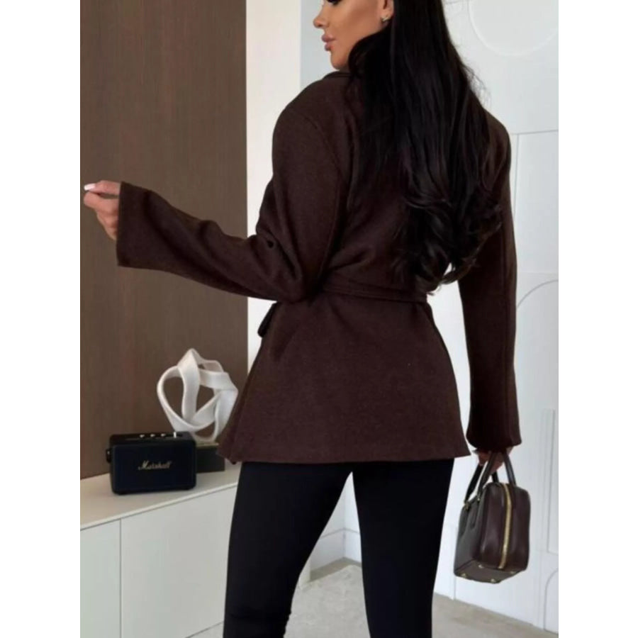 Double-Breasted Belted Wool-Blend Coat Apparel and Accessories