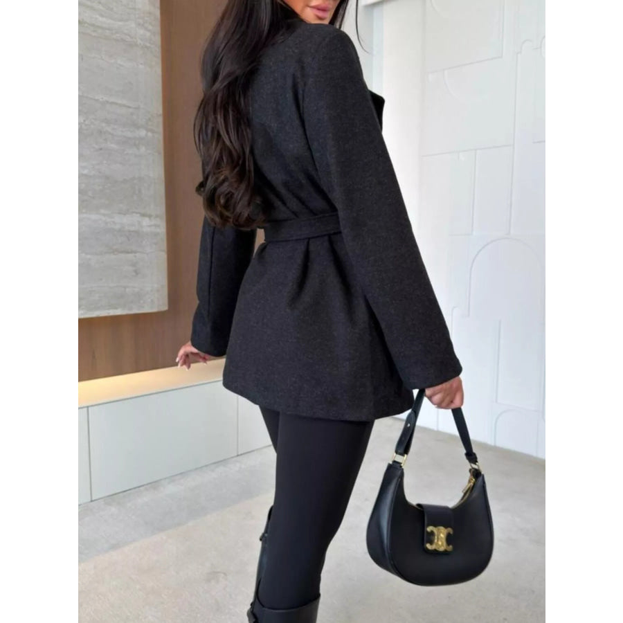 Double-Breasted Belted Wool-Blend Coat Apparel and Accessories