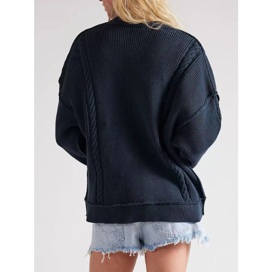 Double-Breasted Cable Knit Cardigan Apparel and Accessories