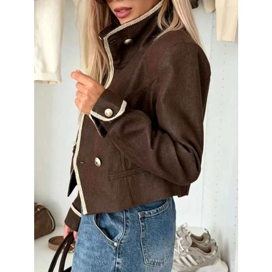 Double-Breasted Cropped Jacket Apparel and Accessories