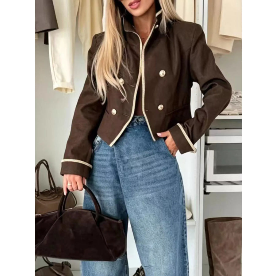 Double-Breasted Cropped Jacket Apparel and Accessories