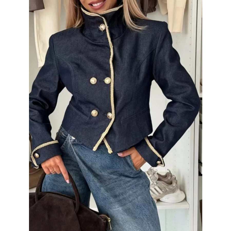 Double-Breasted Cropped Jacket Apparel and Accessories