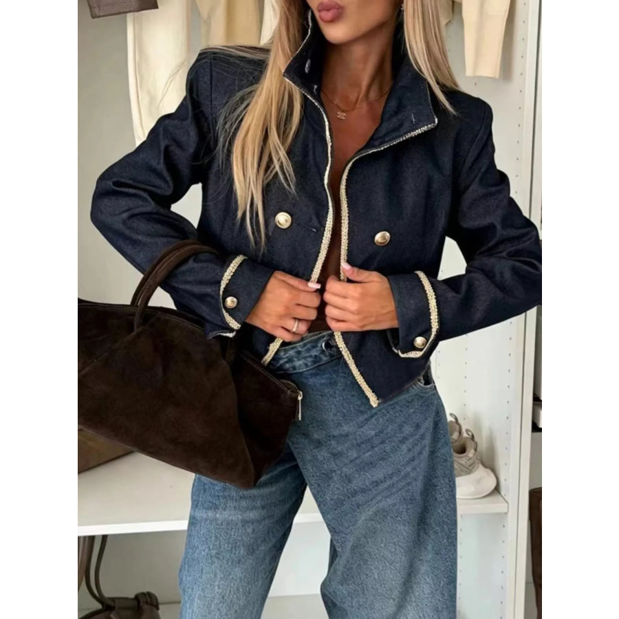 Double-Breasted Cropped Jacket Apparel and Accessories