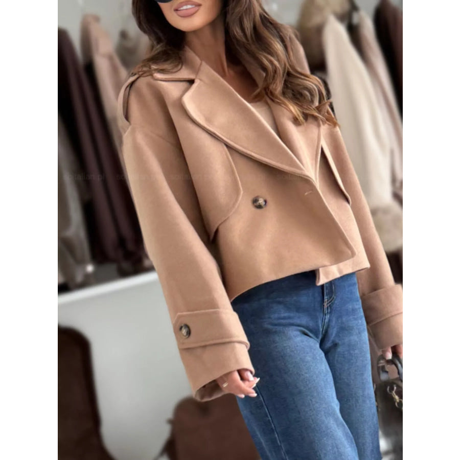 Double-Breasted Cropped Outerwear Apparel and Accessories