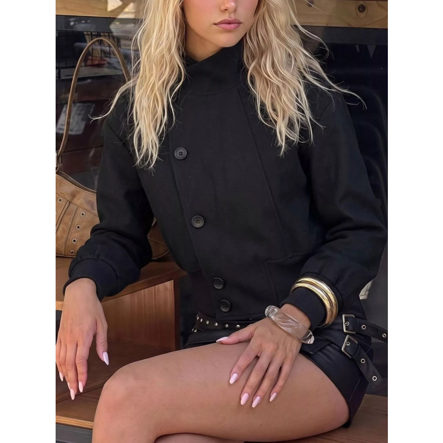 Double-Breasted Cropped Outerwear Apparel and Accessories