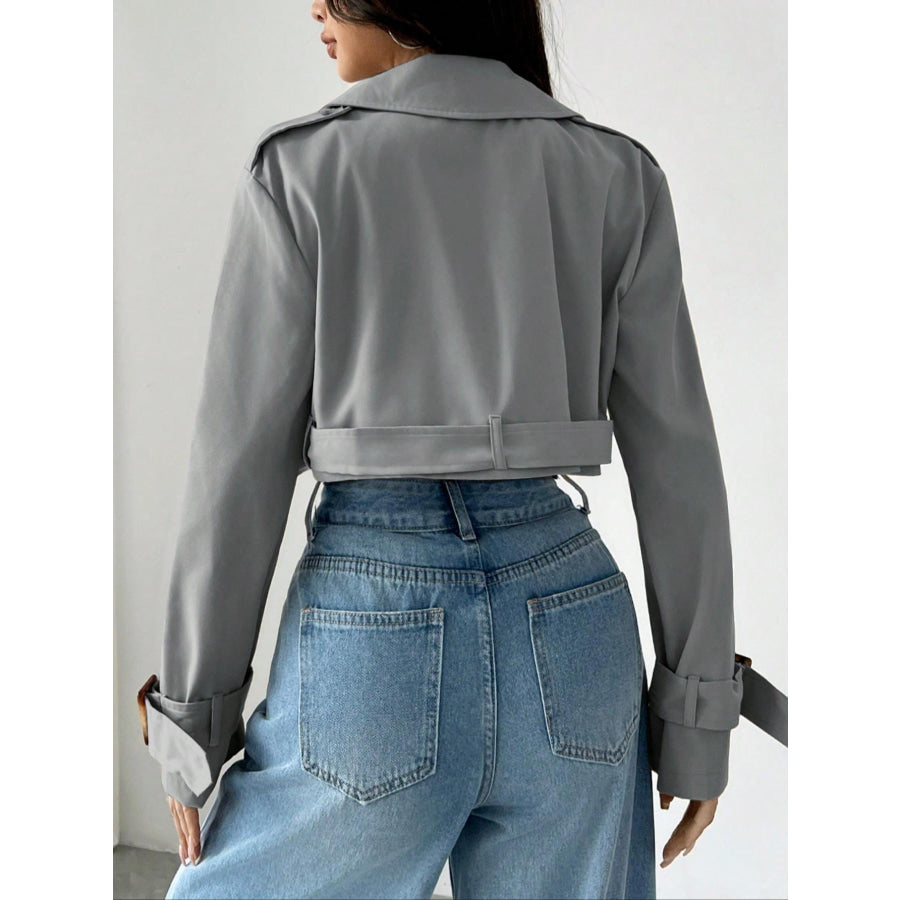 Double-Breasted Cropped Outerwear Apparel and Accessories