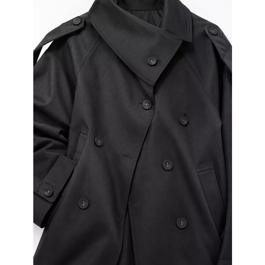 Double-Breasted Cropped Trench Jacket Apparel and Accessories