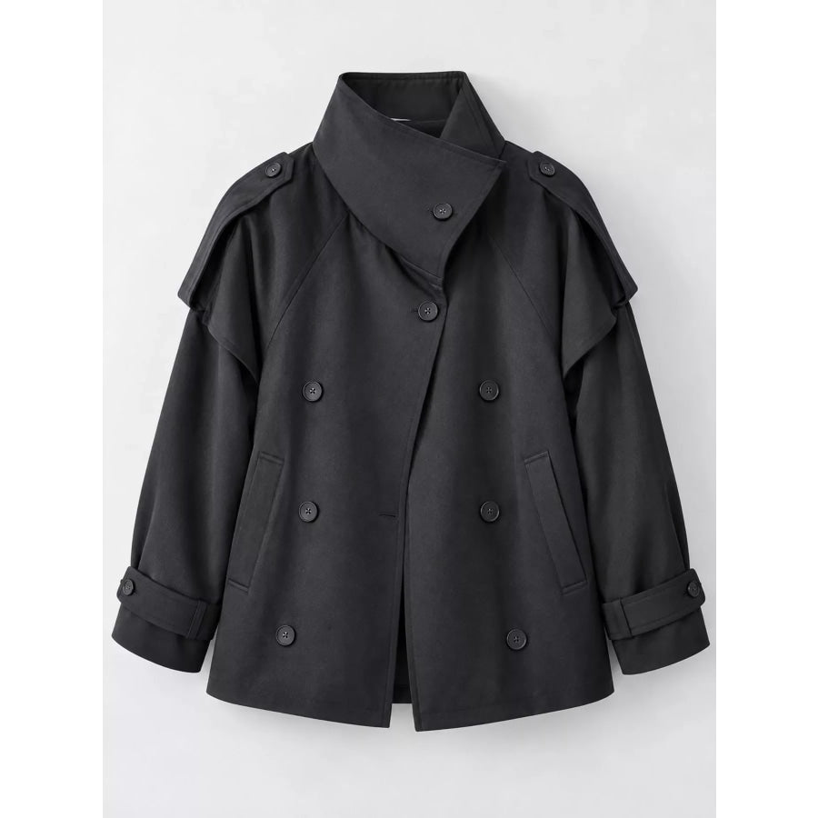 Double-Breasted Cropped Trench Jacket Apparel and Accessories